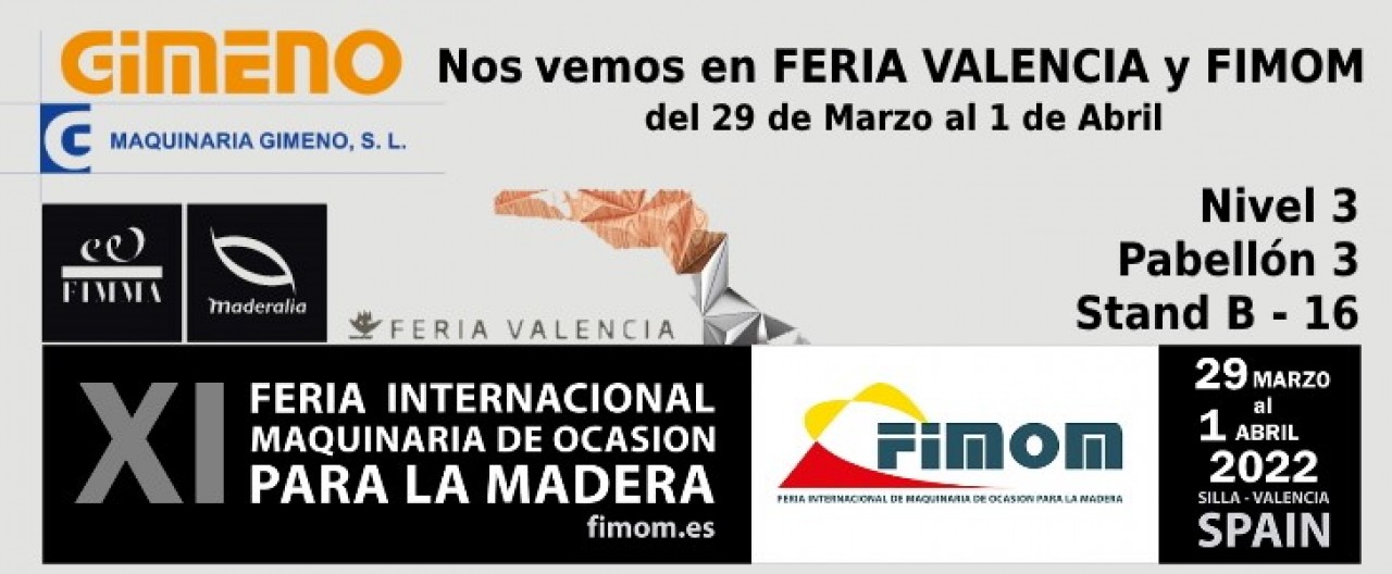 GIMENO le invita a asistir a FIMMA-Maderalia y FIMOM