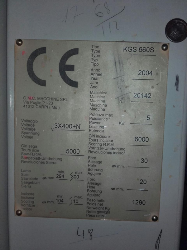 SIERRA MURAL AUTOMATICA GMC MOD KGS660/S